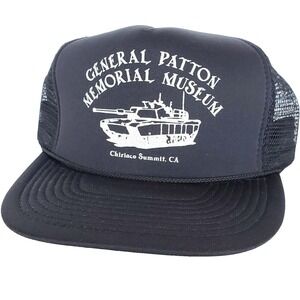 Vintage "General Patton Memorial Museum" Strapback Black Hat Adjustable Rope Cap